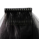 Wedding Veil Cathedral Hair Veil with Comb Lace Edge Two Layers Tulle Short