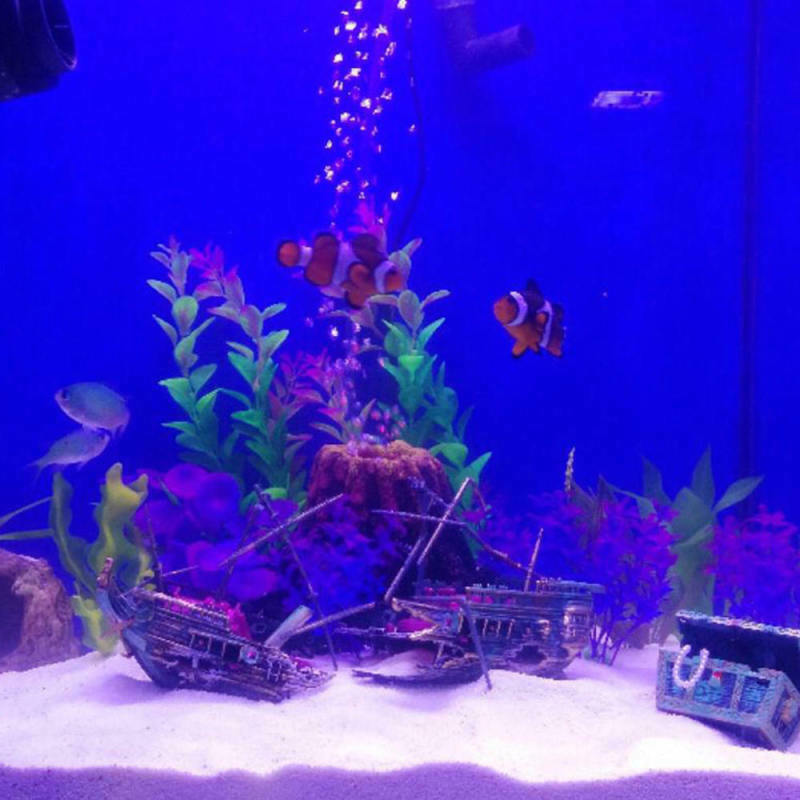 Large Wreck Boat Sunk Ship Destroyer Aquarium Ornament Fish Tank Cave Decor TBL