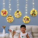 LED Star Christmas Light Hanging Round Santa Claus Fairy Lamp with Suction