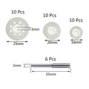 30 Pcs Diamond Cutting Wheel (25Mm/20Mm/16Mm Each 10), Diamond Coated Cutti