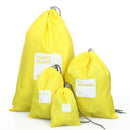 Travel bag--Set 4 Bag purse Waterproof Drawstring Nylon Bag Yellow N5L2