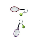 2 Pack Mini Tennis Racket and Ball Keychain Car Keychain Handbag Pendant Gift