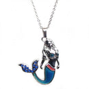 Blue Crystal Mermaid Mood Necklace Color Change Pendant Liquid Thermo