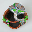Artificial Flowers Succulent Plants Mini Fairy Garden with Sweet House for