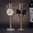 2Pcs Set Fashion Toasting Wedding Glasses Crystal Champagne Flutes For Brid
