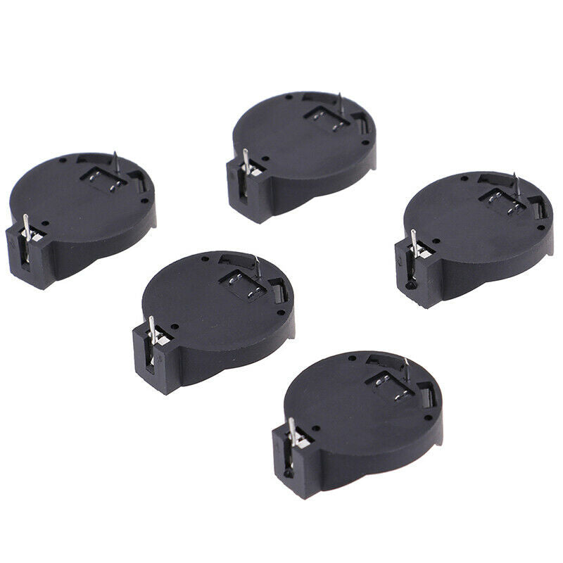 5PCS Black CR2025 CR2032 3V Button Coin Cell Battery Socket Holder C ro