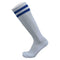 Child Sport Football Soccer Over Knee Kid Long Sock (White + Blue Stripe) A