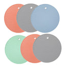 6 x Multifunction Silicone Coaster Heat-Resistant Round Non-slip Pad