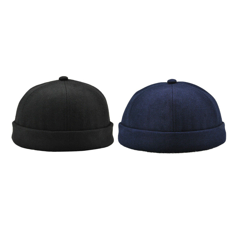 2pcs Mens Skullcap Navy Cap Docker Hat Beanie Sailor Fisherman Retro Hat