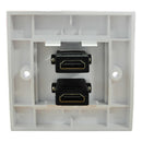 HDMI Twin Dual Faceplate Face Plate Wall Socket 2 Port - for INTEGRATED CAB
