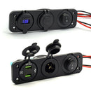 3 in 1 12V Car Cigarette Lighter Socket Splitter Dual USB Charger Power Adapter