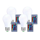 4X 10W Remote Control RGB Bulb Lamp, White Light, 10W, Suitable  For