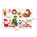 2pcs Snowman Self-adhesive Removable Shop Decals Merry Christmas Wall Stickers