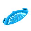 Kitchen Silicone Food Strainer Veggies Fruits Colander for Pots Pans SkyBlue