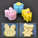 3pcs Sandwich Cutter Rabbit Bear Flower Mould Bento Crust Bread Cake Toast Mold