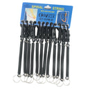 12pcs Retractable Stretch Spiral Stretchy String Keychain Keyrings Black