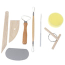 8pcs Pottery Clay Tool Set Pottery Ceramics Molding Tools Wood Sponge Tool OZ