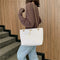 Fashion Leather Handbag Women Large Top-handle Bags Shopping Tote (White)