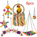6 Pcs Parakeet Toys Bird Swing Chewing Toys Parrot Hammock Bell Parrot Chew