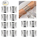 12pcs Napkin Rings Serviette Holder Dinner Wedding Towel Ring Party Table Decor