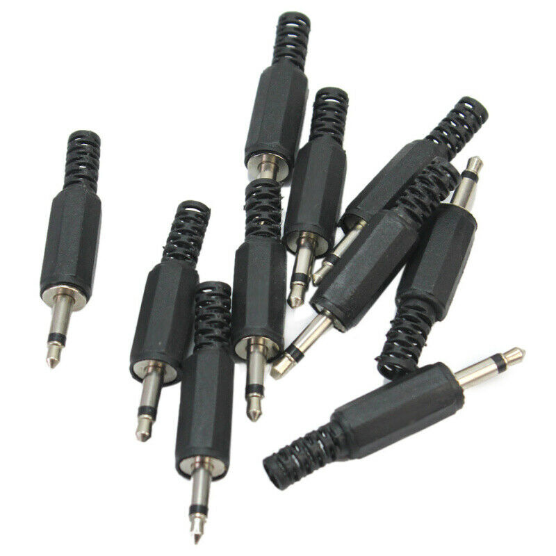 10Pcs 3.5mm 1/8" Male Mono Jack Plug Audio Solder Connector DIY Supplies wer