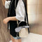 Straw Woven Shoulder Messenger Handbags Women Crossbody Bucket Bags (Beige) A