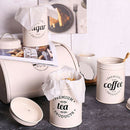3pcs Retro Tea Coffee Sugar Canister Kitchen Jars Pots Tin Iron w/ Lid