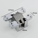 2 x Hidden Cross Hinge Invisible Concealed Hinges Folding Door Hinge D GRH