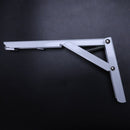 White Baked Enamel Metal Folding Wall Shelf Support Brackets 4 Pcs