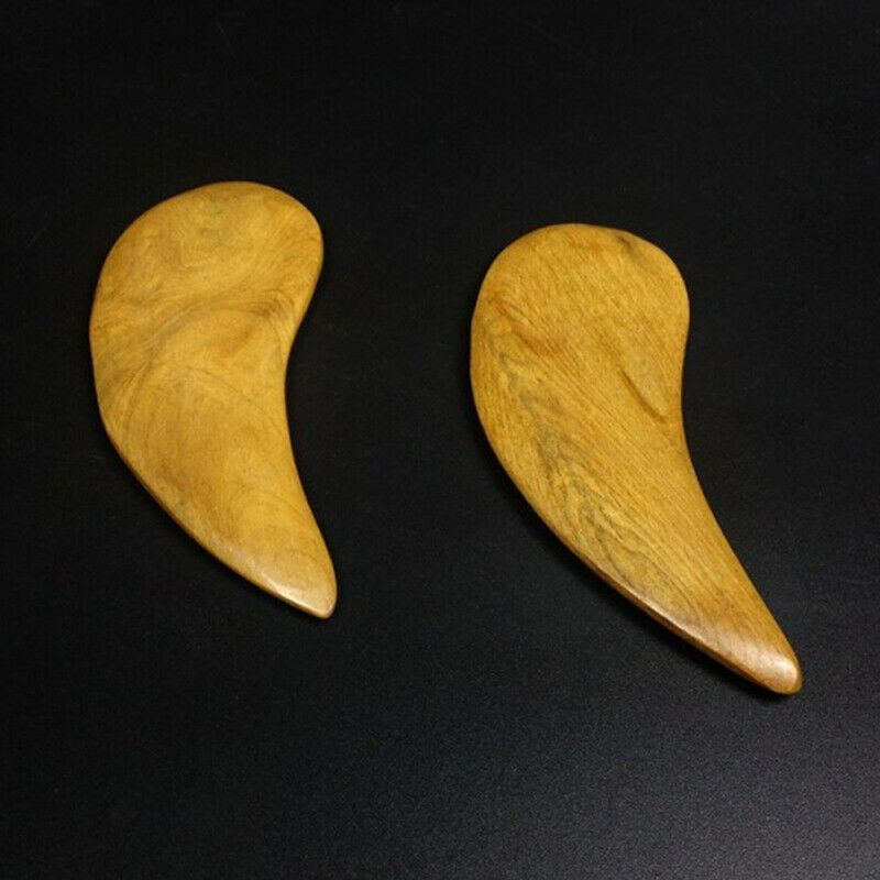 1PC Fragrant Wood Massager Small Leaf-shaped Wooden Scraper Tool Body Care S.kz