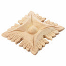 1pcs Rubber wood Carved Square Corner Flower Onlay Applique Unpainted Door  N4E2