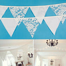 12 Flags Lace Rose Cotton Flag Banner Pennant Wedding/Birthday Party Decor