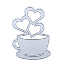 Love Heart Coffee DIY Metal Scrapbook Craft Embroidery Cutting Die Stencils