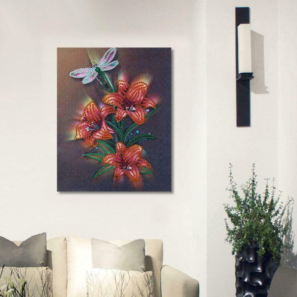 5D DIY Special Shaped Diamond Painting Flowers Cross Stitch Embroidery Kits
