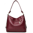 Women Bag Soft PU Leather Messenger Totes Handbags Shoulder Bags(Wine Red)