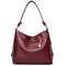 Women Bag Soft PU Leather Messenger Totes Handbags Shoulder Bags(Wine Red)