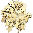 250pcs Mixed Shapes Wooden Ornament Scrapbooking Embellishments Wood Crafts
