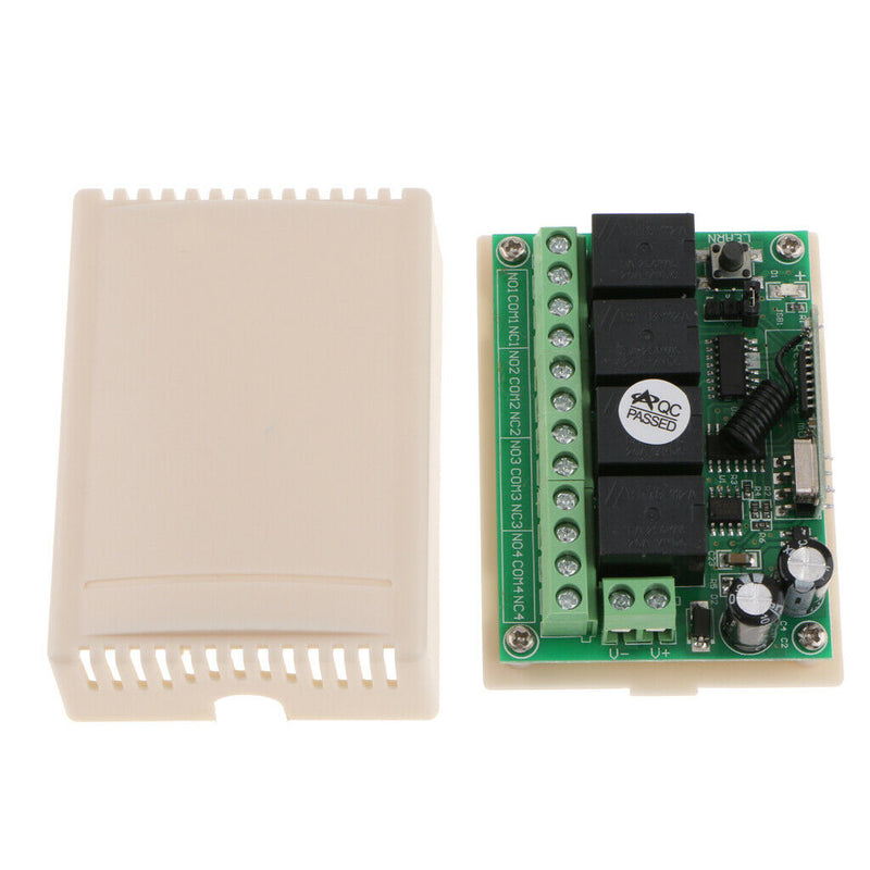 DC 12V 4 CH 433Mhz Smart Wireless Remote Control Switch Transmitter with Relay