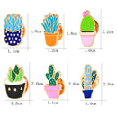 6PCS/Set Enamel Brooch Pins Plant Cactus Collar Pin Badge Women Jewelry Gift3C
