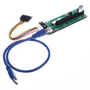 USB 3.0 PCI-E Express 1x to 16x Extender Riser Card Adapter SATA Power Cabl