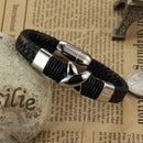 Fashion Rope China Men Bracelet Stainless Steel Leather X for Men Bracelet