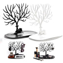Retro Deer Horn Stand Jewelry Earring Necklace Ring Display Rack Holder Black