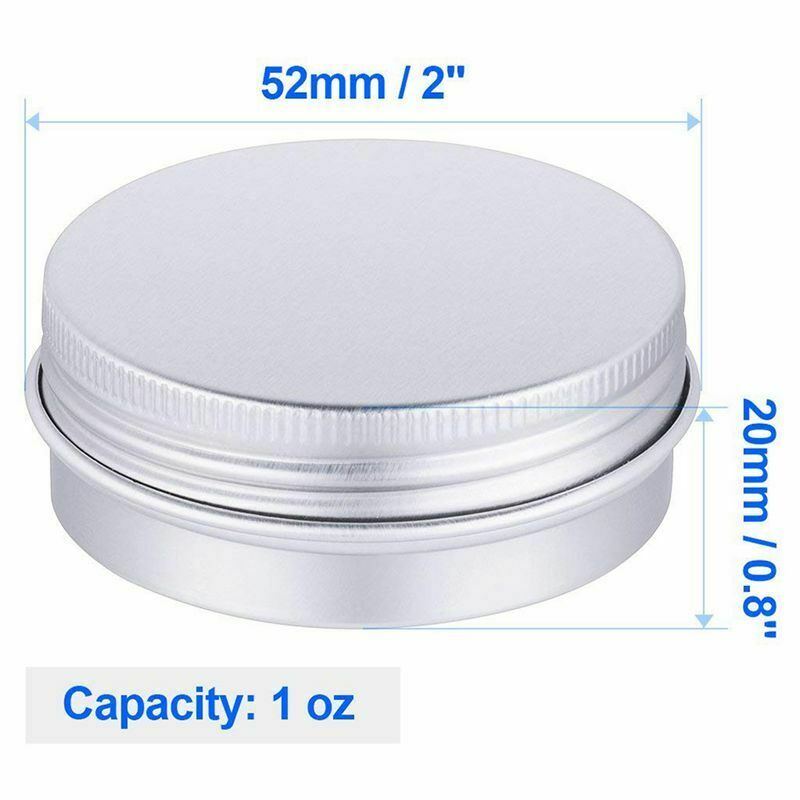 30 Pack Screw Top Round Metal Lip Balm Tins Containers Lids (1oz) C3W7