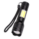 Portable T6+COB LED Light 3 Modes USB Charging Flashlight 1000LM Torch Lamp