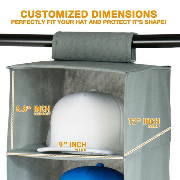 Hat Rack 10 Shelf Hanging Closet Hat Organizer for Hat Storage - Protect Yo K5P7