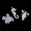 3Pcs Crab Shrimp Seahorse scrapbooking photo album Metal Stencil cutting die FT