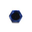 5 x Hexagon Car or Bike Dust/ Valve Caps - Blue Aluminum Alloy