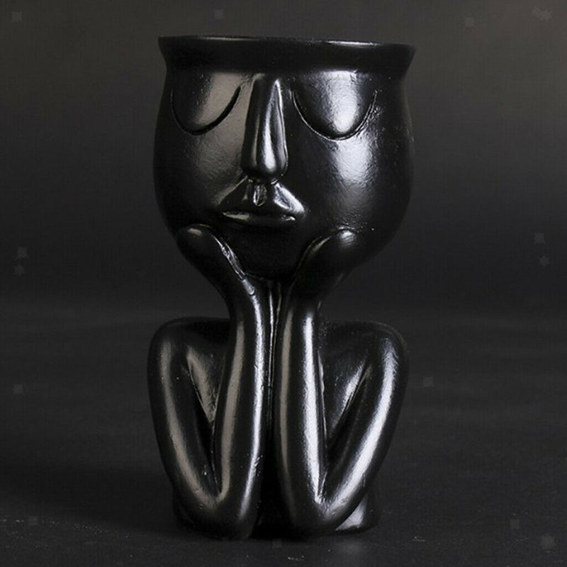 2pcs Humaniod Sculpture Flower Pot Planter Vase Bonsai Pots for Home Office