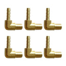 6x Male 90 Degree Elbow Hose Straight Barb Pipe Working Connector Access