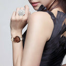 Skmei Women'S Quartz Watch Elegant Starry Dial Steel Strap Diamond Mirror W R7L5